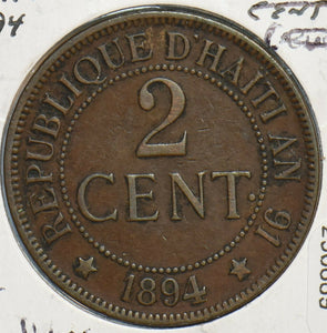 Haiti 1894 2 Centimes 296889 combine shipping