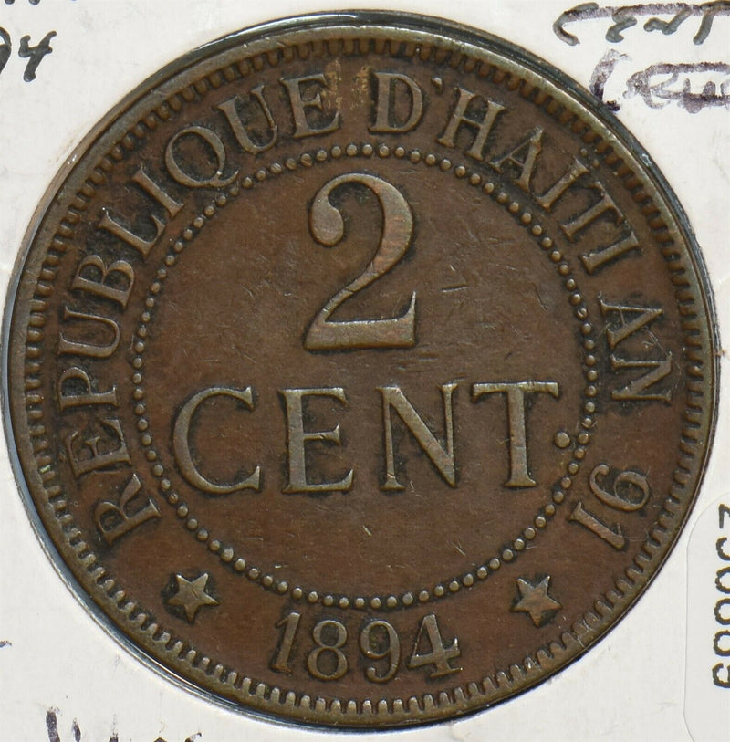 Haiti 1894 2 Centimes 296889 combine shipping