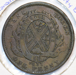 Canada 1837 Penny City Bank 296407 combine shipping