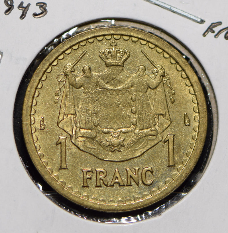 Monaco 1943 Franc  901290 combine shipping