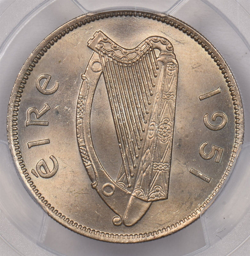 Ireland 1951 Florin Salmon animal PCGS MS 64 PI0067 combine shipping