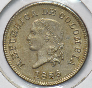 Colombia 1886 5 centavos 293658 combine shipping