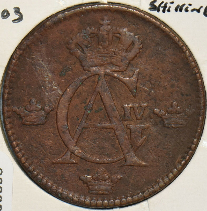 Sweden 1803 1/2 Skilling 296898 combine shipping