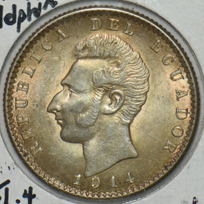 Ecuador 1914 TF 2 Decimos BU Philadelphia. KM 51.4 491200 combine shipping