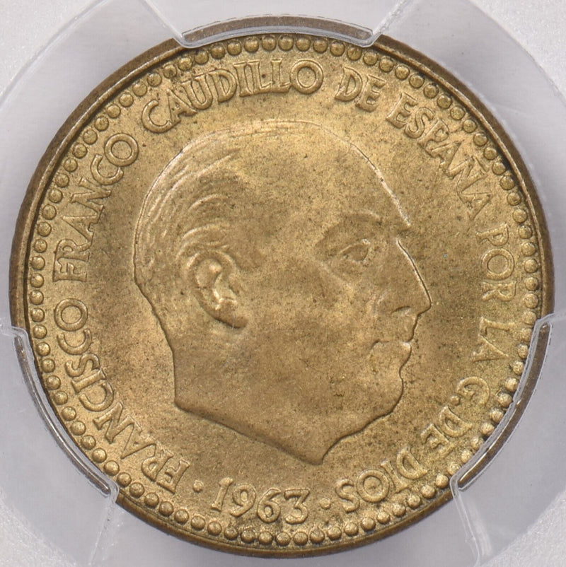 Spain 1963 Peseta PCGS MS 64 1963(66) PI0030 combine shipping