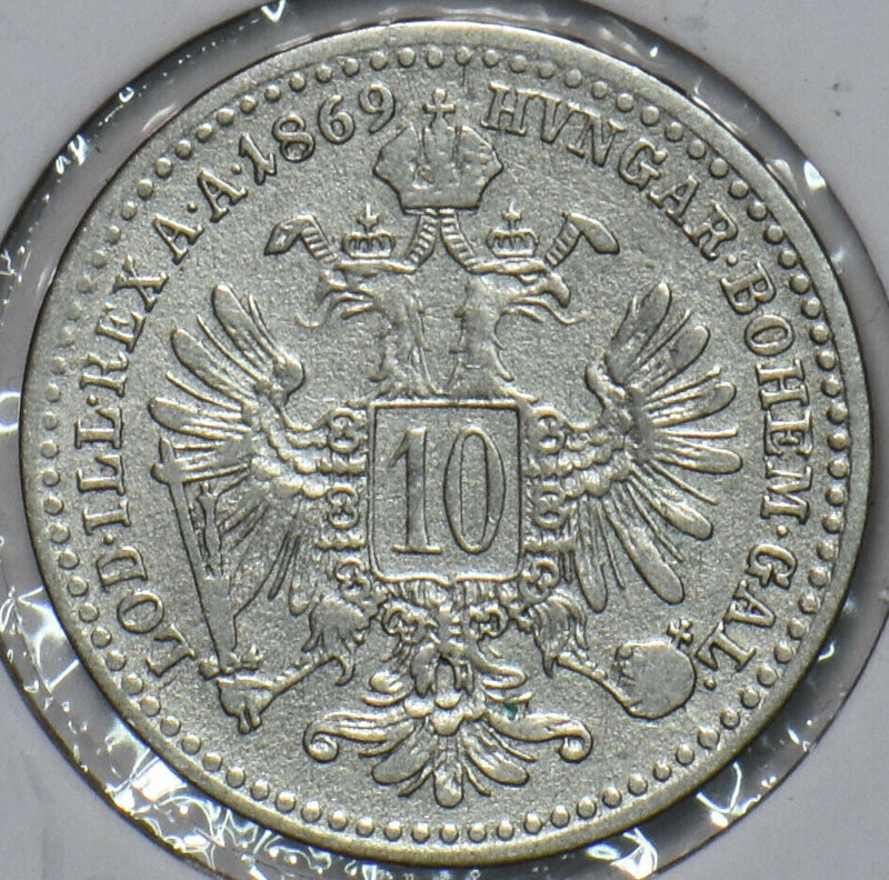 Austria 1869 10 Kreuzer 151510 combine shipping