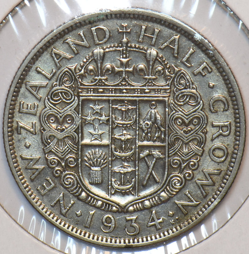 New Zealand 1934 1/2 Crown 296412 combine shipping