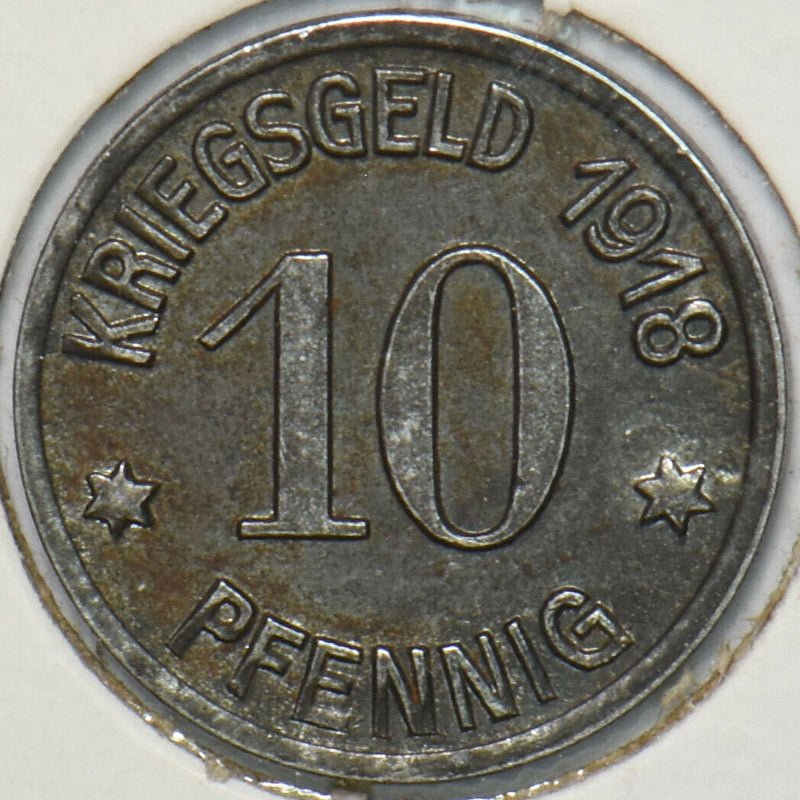 Germany 1918 10 Pfennig Notgeld 296452 combine shipping