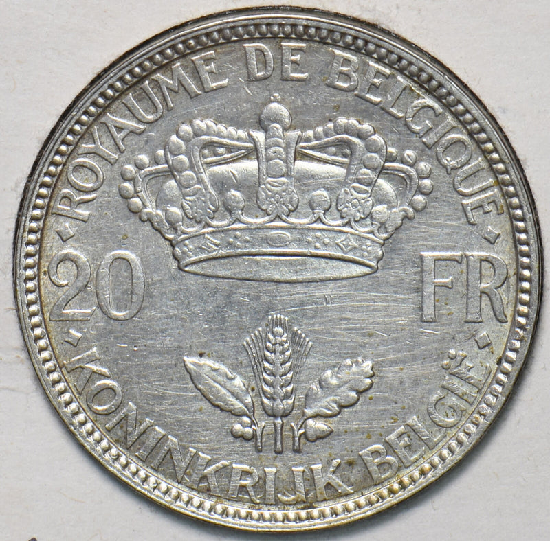 Belgium 1935 20 Francs 294059 combine shipping