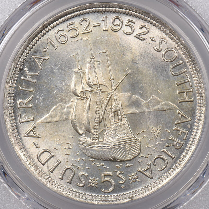 South Africa 1952 5 Shillings PCGS MS 64 300th Anni. funding of Capetown PI0131