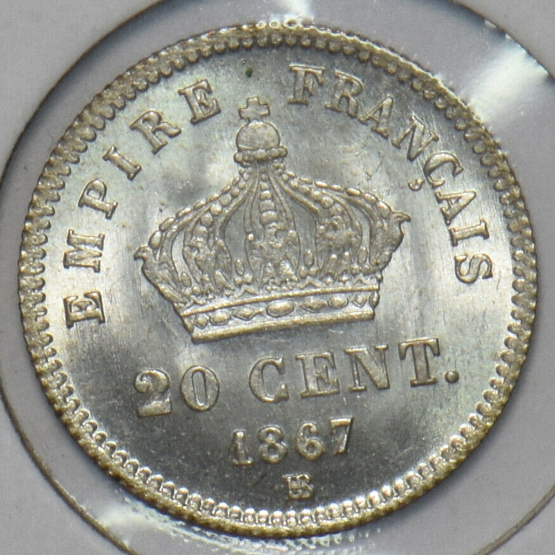 France 1867 BB 20 Centimes Strasbourg 491188 combine shipping