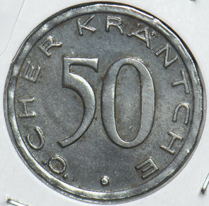 Germany 1920 50 Pfennig Eagle animal City of Aachen 296460 combine shipping