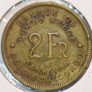 Belgian Congo 1947 2 Francs Elephant animal 195236 combine shipping