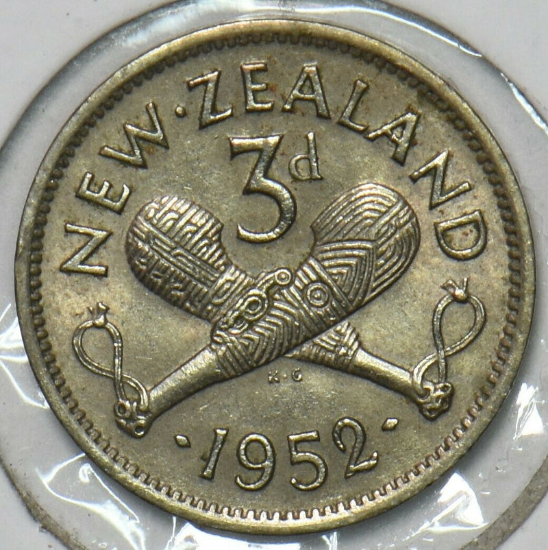 New Zealand 1952 3 Pence 152406 combine shipping