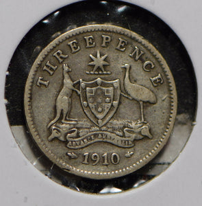 Australia 1910 3 Pence Kangaroo animal Emu  901268 combine shipping