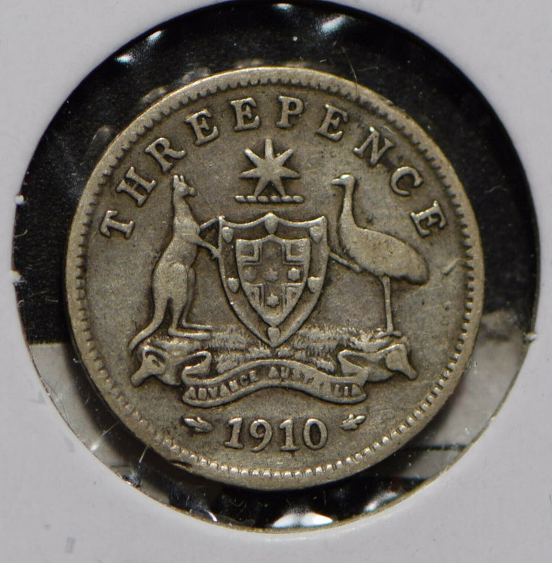 Australia 1910 3 Pence Kangaroo animal Emu  901268 combine shipping