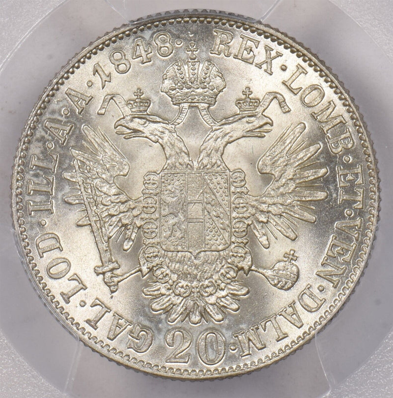 Austria 1848 A 20 Kroner PCGS UNC PI0125 combine shipping