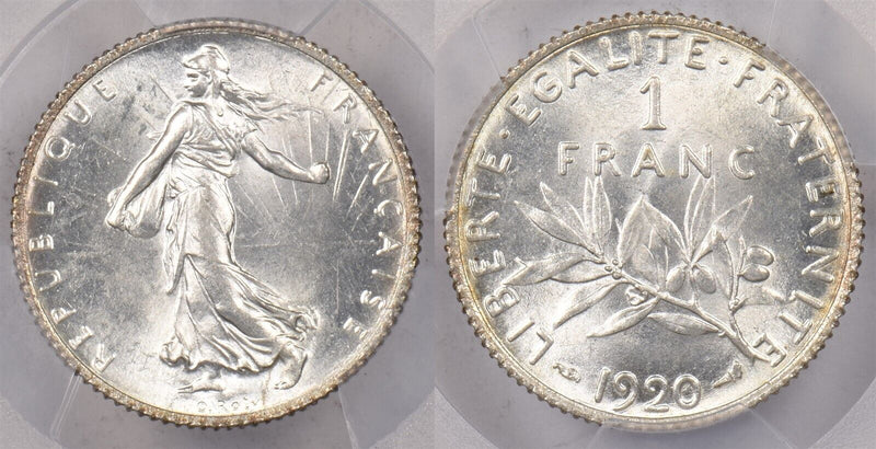 France 1920 Franc PCGS MS 62 Gad-467 Semeuse PI0195 combine shipping