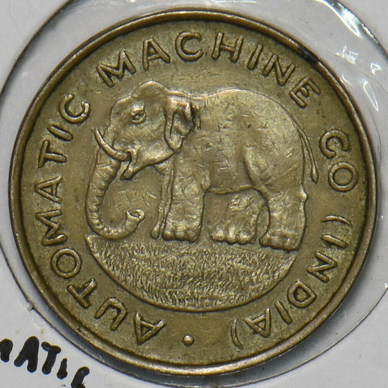 British India 1900 's Automatic Machine Co. Token Elephant animal 491250 combin