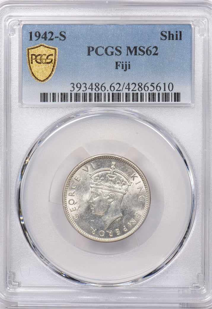 Fiji 1942 S Shilling PCGS MS 62 PI0110 combine shipping
