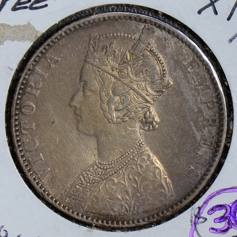 British India 1893 Rupee silver  combine shipping I0270 combine shipping
