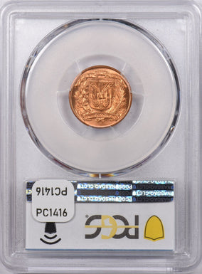 Dominican Republic 1957 Centavo PCGS MS 65 RED Only 2 Graded Higher By PCGS PC14