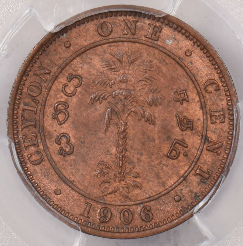 Ceylon 1906 cent PCGS MS 63 RED BROWN PI0201 combine shipping