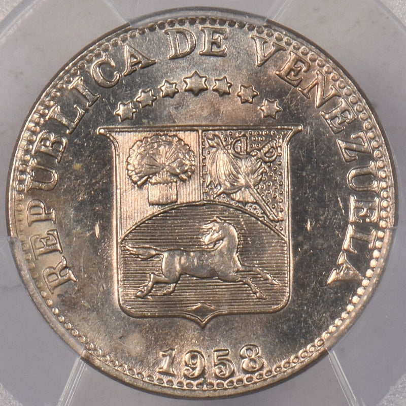 Venezuela 1958 5 Centimos Horse animal PCGS MS 65 PI0154 combine shipping
