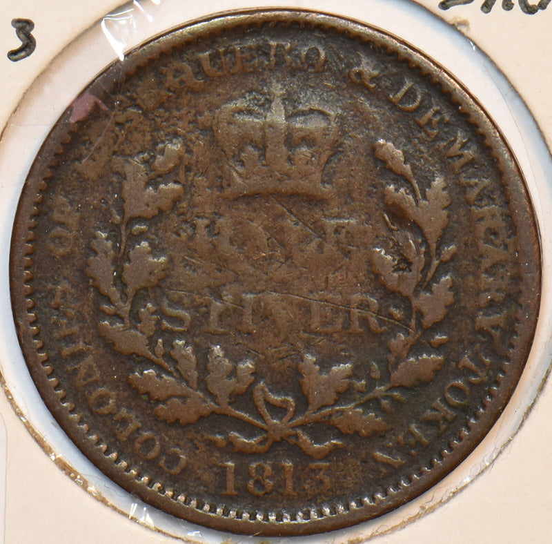 Demerary & Essequibo 1813 1/2 Stiver 195905 combine shipping