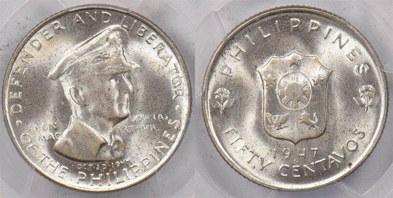 Philippines 1917 S 50 Centavos PCGS MS 64 MacArthur KM-184 PI0181 combine shippi