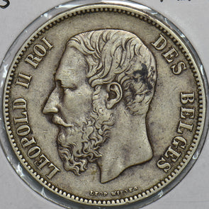 Belgium 1873 5 Francs Lion animal 491146 combine shipping