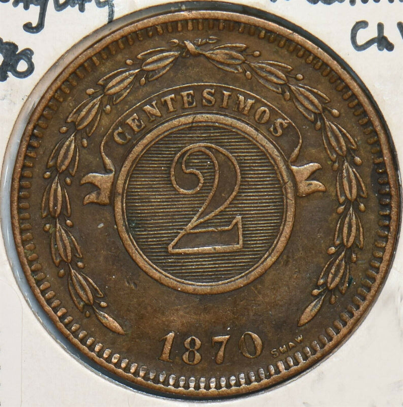 Paraguay 1870 2 Centesimos 296883 combine shipping