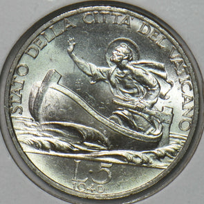 Vatican 1940 5 Lira Pope Pius XII 491140 combine shipping