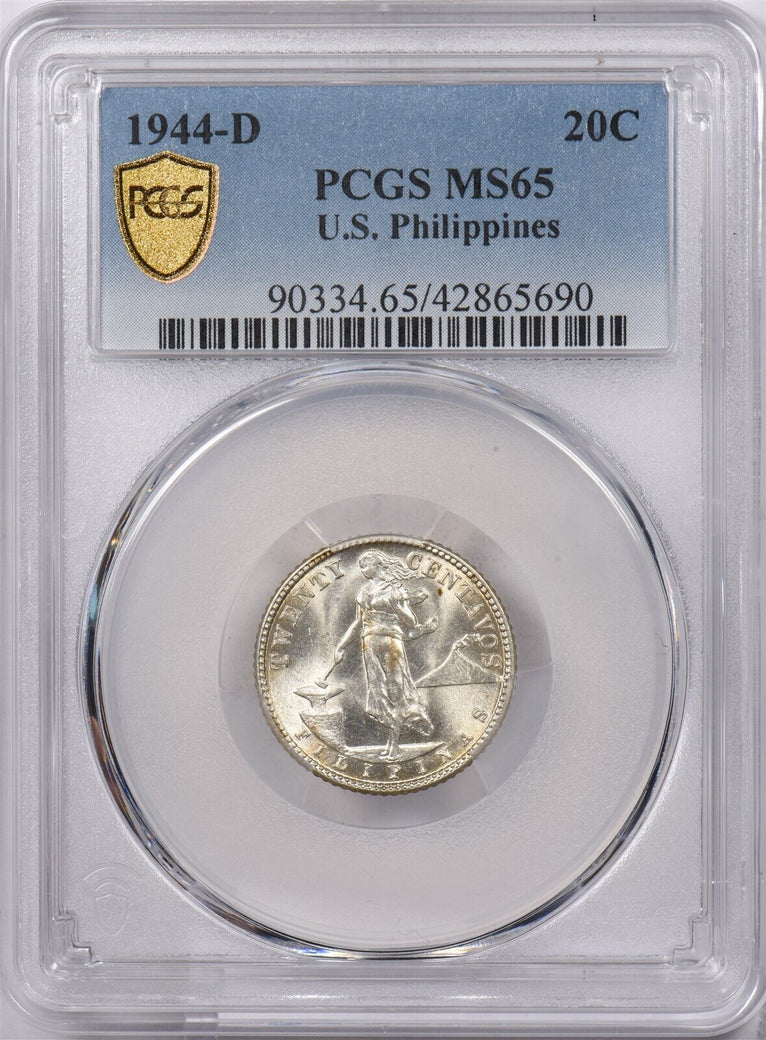 Philippines 1944 D 20 Centavos Eagle animal PCGS MS 65 PI0161 combine shipping