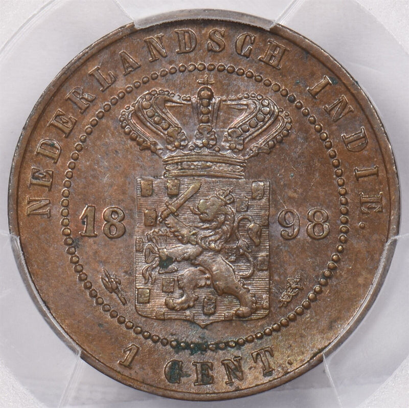 Netherlands East Indies 1898 Cent PCGS MS 62 BROWN PI0098 combine shipping