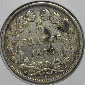 France 1838 BB 5 Francs 491059 combine shipping