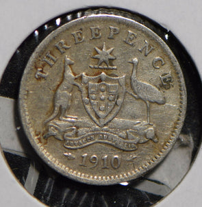 Australia 1910 3 Pence Kangaroo animal Emu  901251 combine shipping