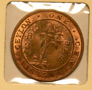 Ceylon 1945  Cent  UNC C0151 combine shipping