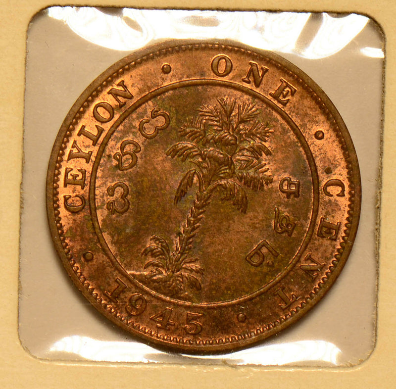 Ceylon 1945  Cent  UNC C0151 combine shipping