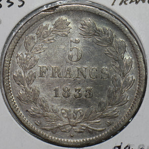 France 1833 D 5 Francs 491062 combine shipping