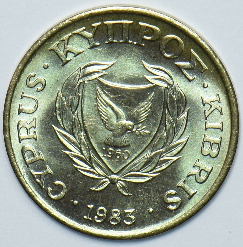 Cyprus 1983 2 Cents Goat animal Dove 152429 combine shipping