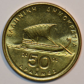 Greece 2000 50 Drachmai 195736 combine shipping