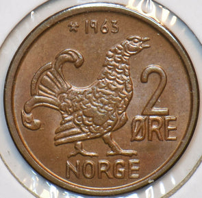 Norway 1963 2 Ore Moor Hen animal 151529 combine shipping