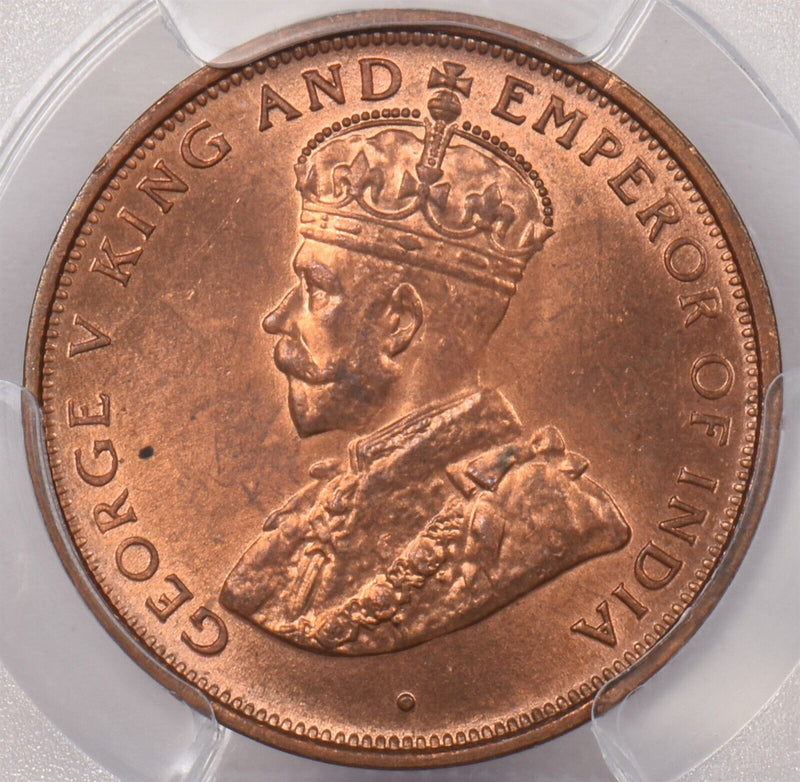 Ceylon 1928 Cent PCGS MS 64 RED PI0083 combine shipping