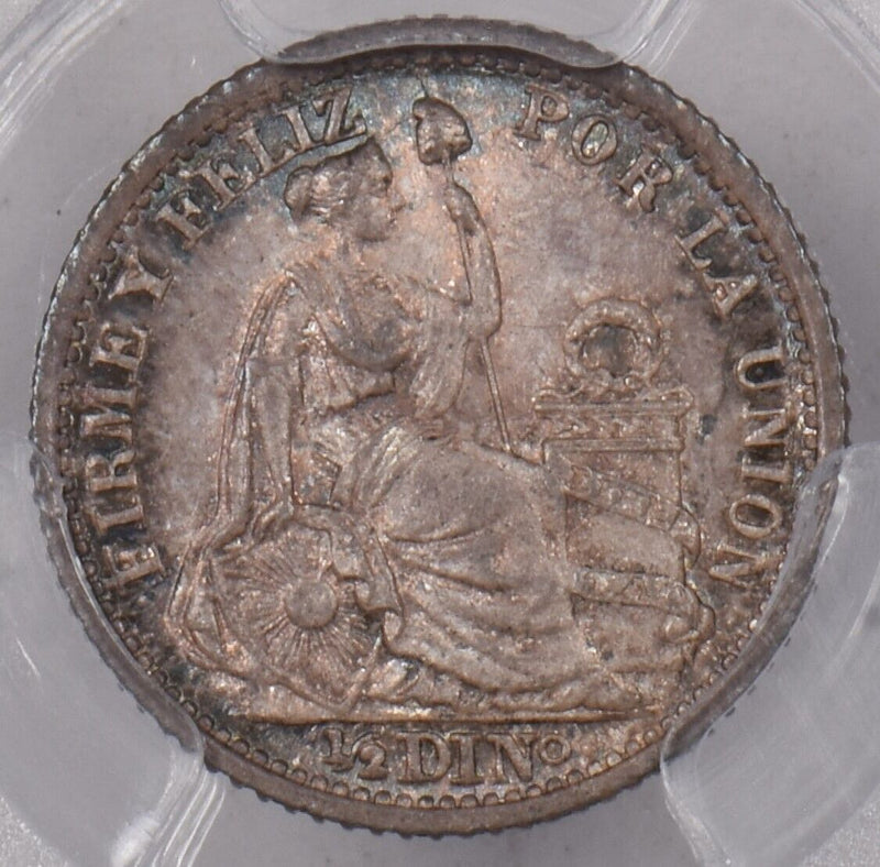 Peru 1903 /803-JF 1/2 Dinero PCGS MS 65 KM-206.2 PI0148 combine shipping