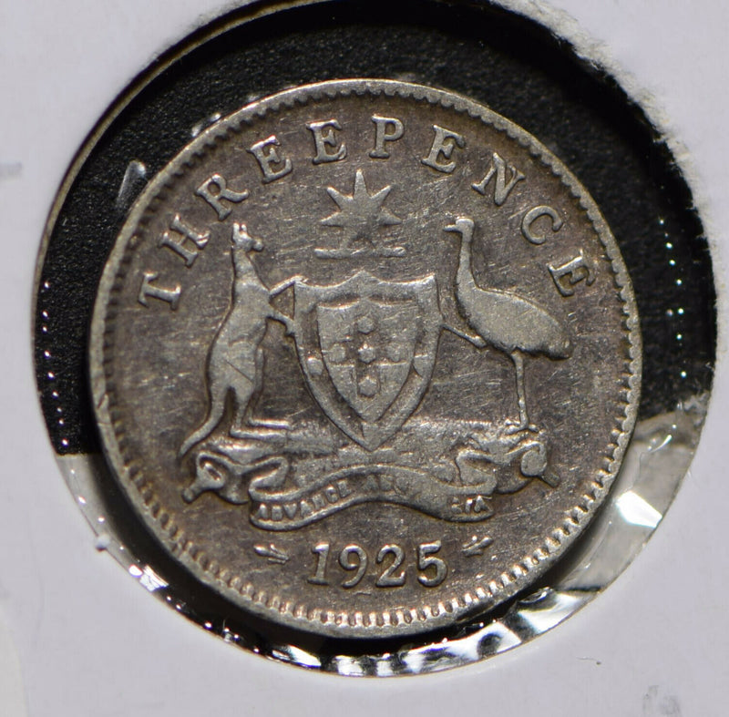 Australia 1925 3 Pence Kangaroo animal Emu  901270 combine shipping
