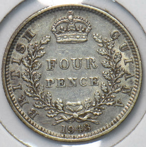 British Guiana 1943 4 pence George VI 293654 combine shipping