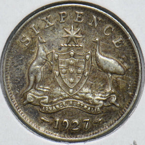 Australia 1927 6 Pence Kangaroo animal Ostrich Georgivs V 293470 combine shippin