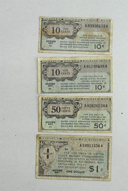 US Military Payment Certificates Lot Of 4 Fine++ Series 461 RN0130 combine shipp