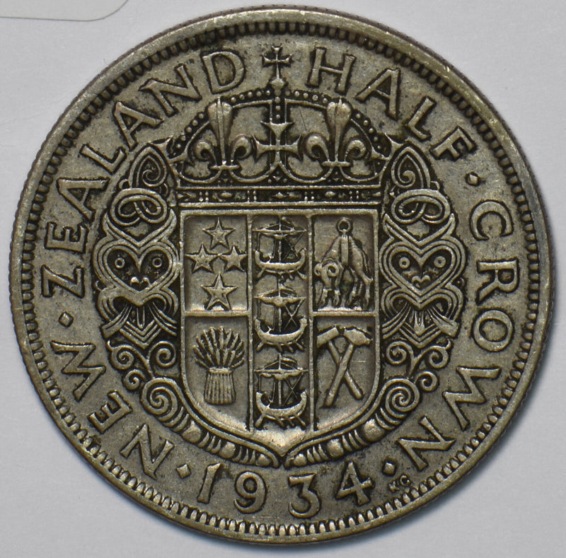 New Zealand 1934 1/2 Crown 151771 combine shipping